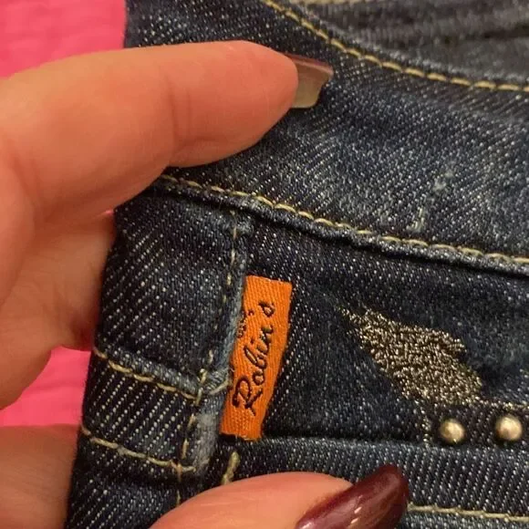 Robin's Jean Dark Blue Denim with Silver Button, size 29 - Picture 3 of 10